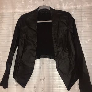 Women’s high low leather jacket